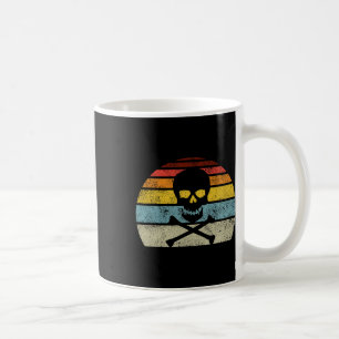 Vintager Piratenschädel-Kreuzbones-Flag Retro-Stil Kaffeetasse