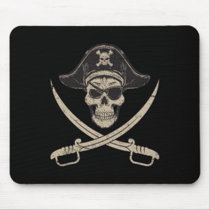Vintager Piratenschädel und Kreuzknochen Last Minu Mousepad