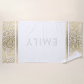 Vintager Pisley aus Edelgold Strandtuch (Vorderseite)