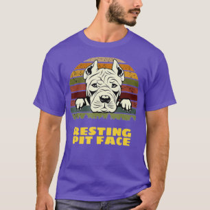 Vintager Pitbull-Ruhestützpunkt Aussichtslage Pitb T-Shirt