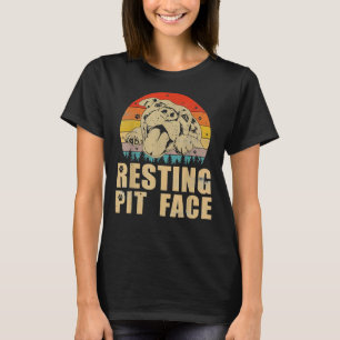 Vintager Pitbull-Ruhestützpunkt Gesichter Pitbull T-Shirt
