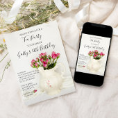 Vintager Pitcher und Rosengarten Geburtstagsparty Einladung