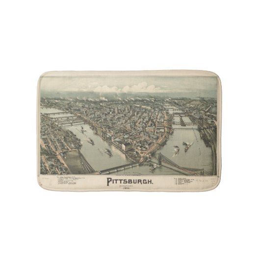 Vintager Pittsburgh-Druck Badematte (Vorderseite)