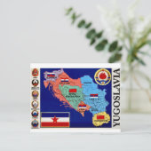 Vintager Plan für das farbige Jugoslawien Postkarte (Stehend Vorderseite)