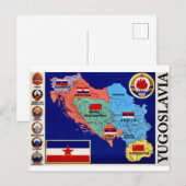 Vintager Plan für das farbige Jugoslawien Postkarte (Vorne/Hinten)