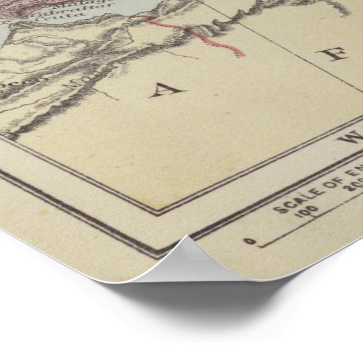 Vintager Plan für Europa Poster (Ecke)