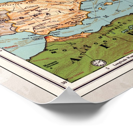 Vintager Plan für Europa Poster (Ecke)