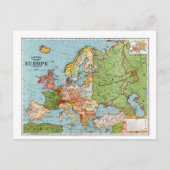 Vintager Plan für Europa Postkarte (Vorderseite)