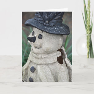 Vintager PlastikSnowman Feiertagskarte