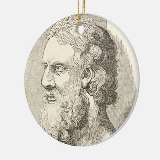 Vintager Plato die Philosophen-Illustration Keramik Ornament (Links)