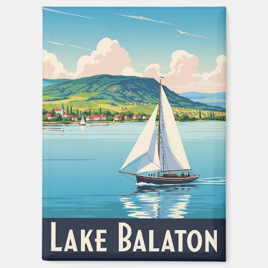 Vintager Plattensee Ungarn Reisen Magnet (Vorderseite)