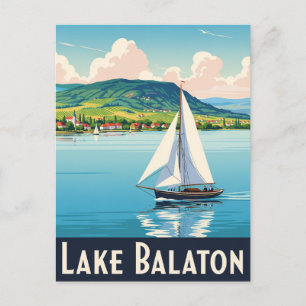 Vintager Plattensee Ungarn Reisen Postkarte