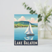 Vintager Plattensee Ungarn Reisen Postkarte (Stehend Vorderseite)