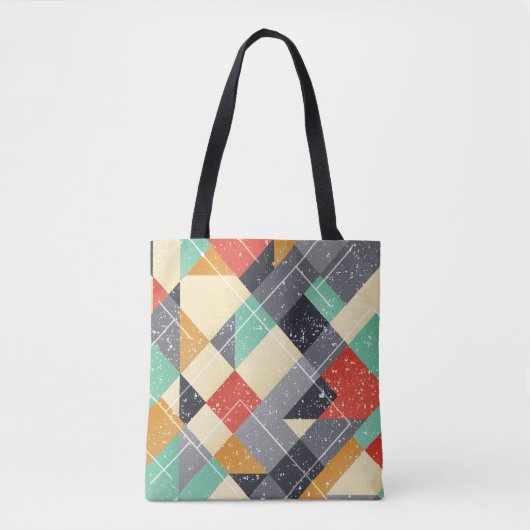 Vintager Platz: Grunge Nahtloses Muster Tasche (Vorderseite)