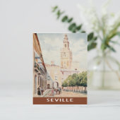 Vintager Platz in Sevilla, Spanien Postkarte (Stehend Vorderseite)