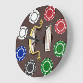 Vintager Poker Chip Carousel Große Wanduhr (Winkel)
