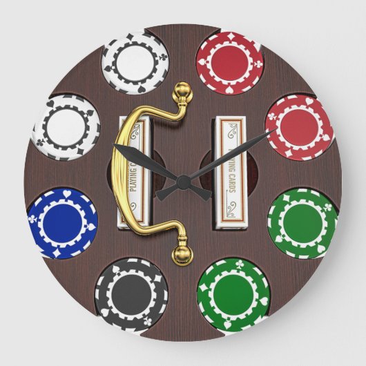 Vintager Poker Chip Carousel Große Wanduhr (Vorderseite)
