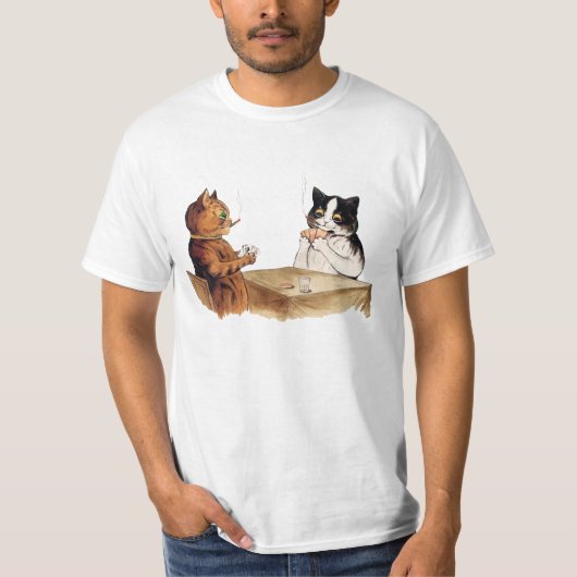 Vintager Poker, der Katzen spielt T-Shirt (Vorderseite)