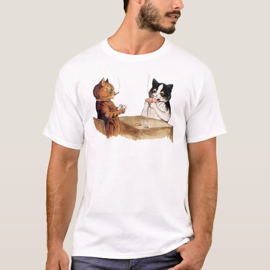 Vintager Poker, der Katzen spielt T-Shirt (Vorderseite)