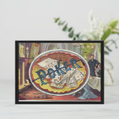 Vintager Poker Mens Rauchen Spielzimmer Einladung (Stehend Vorderseite)