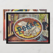 Vintager Poker Mens Rauchen Spielzimmer Einladung (Vorne/Hinten)