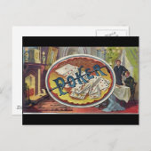 Vintager Poker Mens Raucherzimmer Postkarte (Vorne/Hinten)