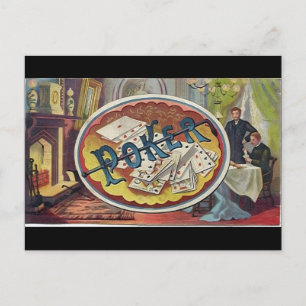 Vintager Poker Mens Raucherzimmer Postkarte