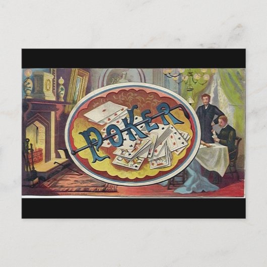 Vintager Poker Mens Raucherzimmer Postkarte (Vorderseite)
