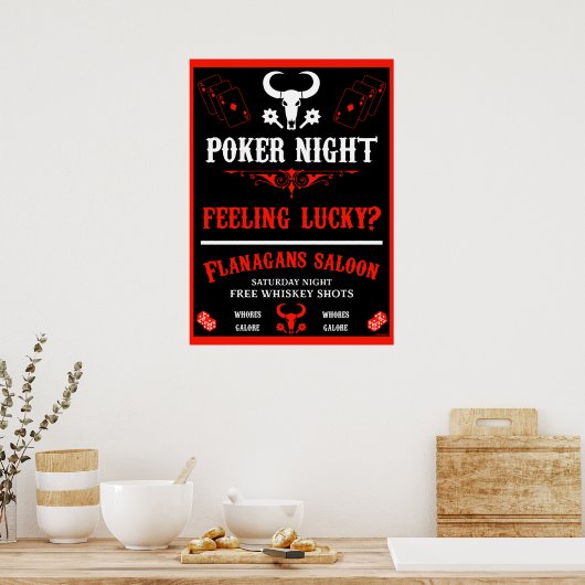 Vintager Poker Night Poster (Küche)