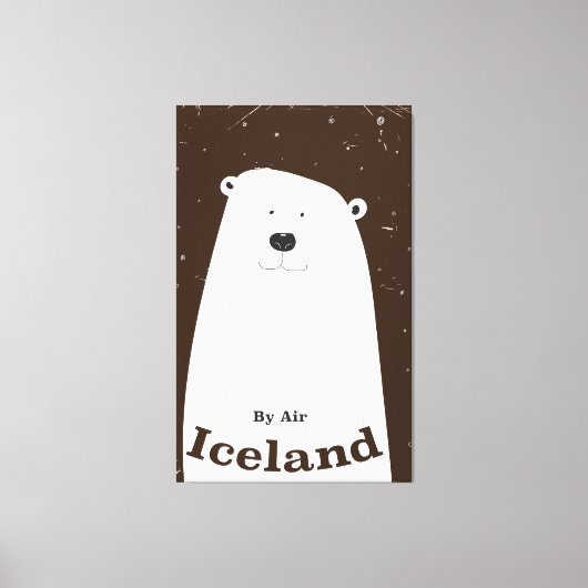 Vintager Polar Bär Island Reiseplakat Leinwanddruck (Vorderseite)