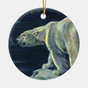 Vintager Polarbär, lebende Tiere der Arktis Keramikornament