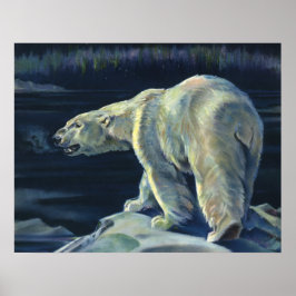 Vintager Polarbär, lebende Tiere der Arktis Poster