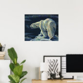 Vintager Polarbär, lebende Tiere der Arktis Poster (Heimbüro)
