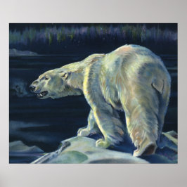 Vintager Polarbär, lebende Tiere der Arktis Poster