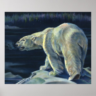 Vintager Polarbär, lebende Tiere der Arktis Poster