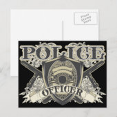 Vintager Polizeibeamter Postkarte (Vorne/Hinten)