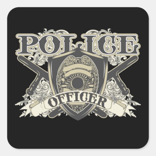 Vintager Polizeibeamter Quadratischer Aufkleber (Vorderseite)