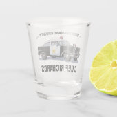 Vintager Polizeiwagen Monogramm Name Landkreis Schnapsglas (Rückseite)