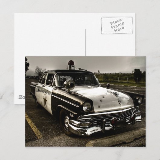 Vintager Polizeiwagen Postkarte (Vorne/Hinten)