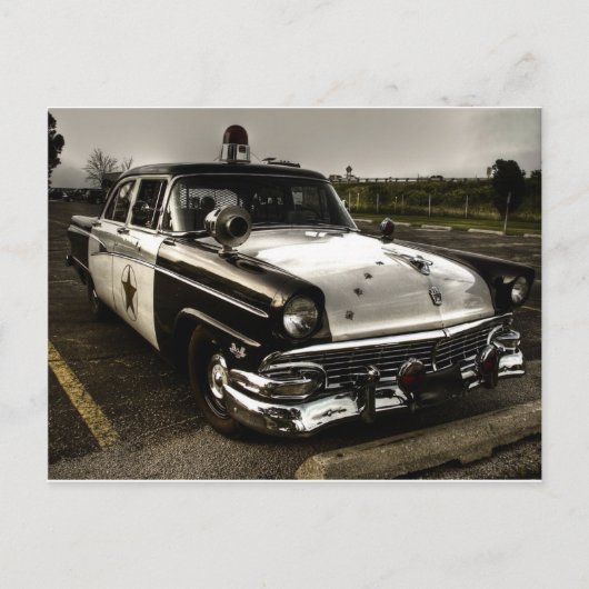 Vintager Polizeiwagen Postkarte (Vorderseite)