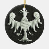 Vintager polnischer weißer Adler Keramikornament (Vorne)