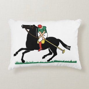 Vintager Polo Player auf Pony Dekokissen