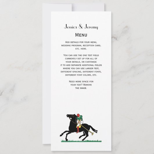 Vintager Polo Player auf Pony Einladung (Rückseite)