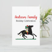 Vintager Polo Player auf Pony Einladung (Stehend Vorderseite)