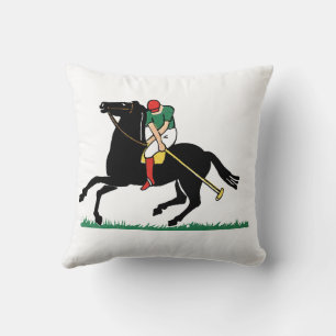Vintager Polo Player auf Pony Kissen