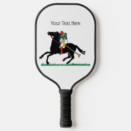 Vintager Polo Player auf Pony Large Pickleball Schläger