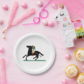 Vintager Polo Player auf Pony Pappteller (Party)