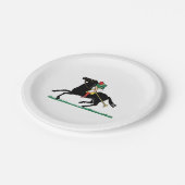 Vintager Polo Player auf Pony Pappteller (Schrägansicht)