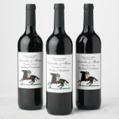 Vintager Polo Player auf Pony Weinetikett (Flaschen)