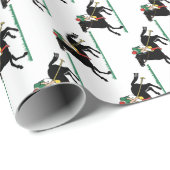 Vintager Polo Player auf Pony Wrapping Paper Geschenkpapier (Rolleneckpunkt)